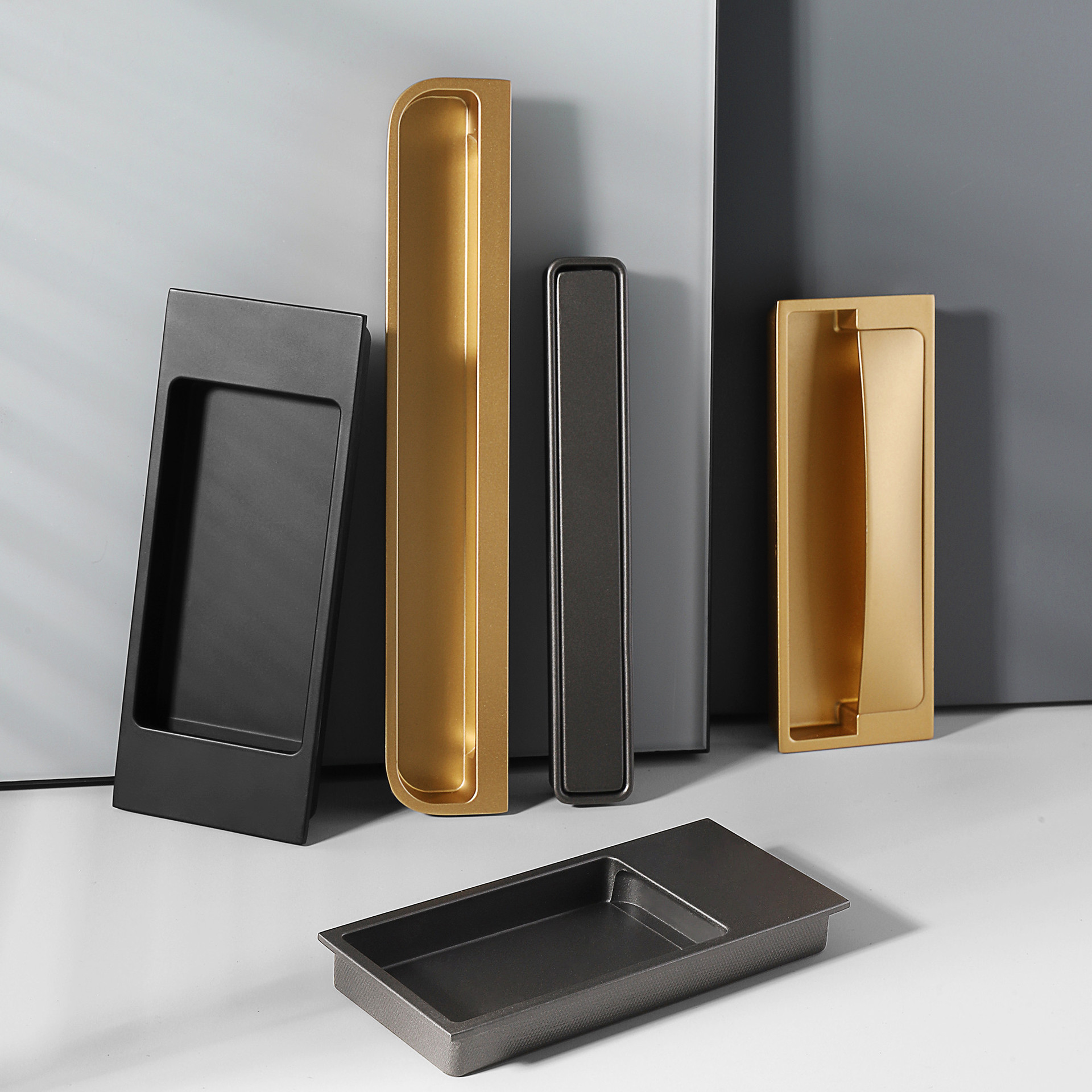 现代移门暗装拉手内嵌拉手移门开槽嵌入式扣手隐形柜门家具五金