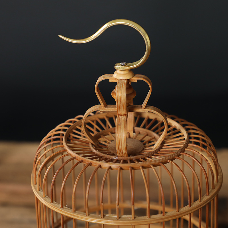 蝈蝈竹笼手把件传统蝈蝈笼老竹饲养笼子房子蝈蝈罐蛐蛐实木编挂