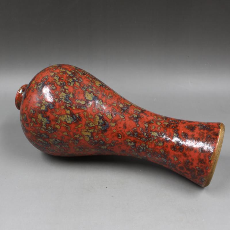清窑变花釉梅瓶美人瓶古董古玩手工仿古瓷器复古摆件古董古玩老货
