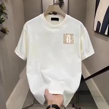 新款短袖T恤男夏季韩版潮流简约半袖上衣修身休闲潮牌纯棉体恤衫