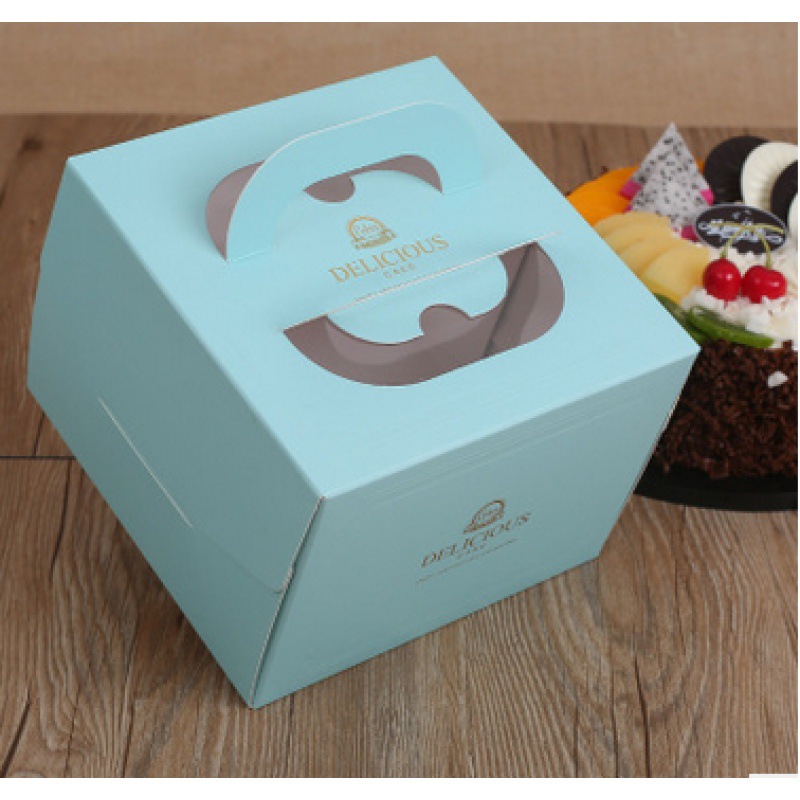 欧式烫金奶油生日 手提蛋糕盒 千层慕斯西点烘焙包装纸盒戚风奶油