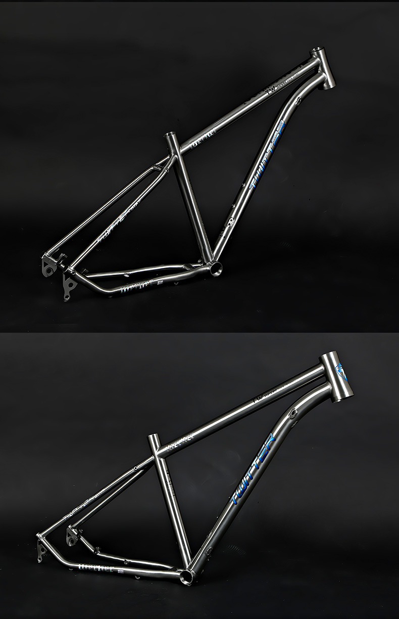 新升级钛合金车架航空级钛材质桶轴快拆山地自行车车架炫彩标