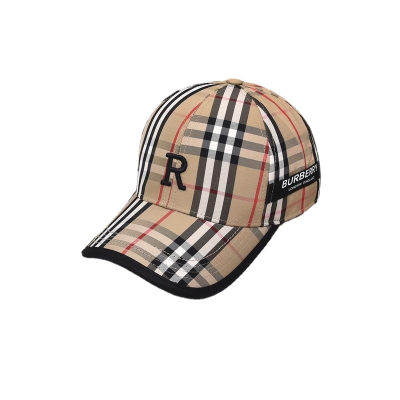 British Hat Plaid Hard Crown Baseball Cap Women's New Spring and Autumn Plaid Casual Street Dome Peaked Cap 2022