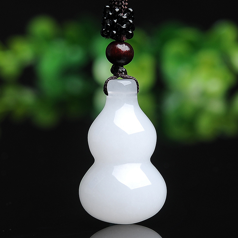 白玉葫芦吊坠新疆白玉金丝玉玉坠男女款挂件玉石项链玉佩批发