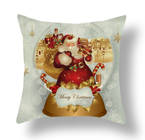 New Nordic Christmas Pillow Cover Snowman Santa Claus Peach Skin Fabric Pillow Sofa Bed Throw Pillowcase