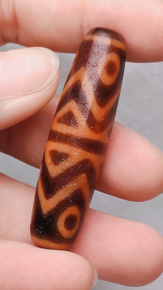 金刚水纹六眼天珠顺利之珠六六大顺人生六大福财源广13.5x50mm a