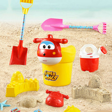7件超级飞侠沙滩桶688-141塑料挖沙玩沙工具景区地摊儿童玩具批发