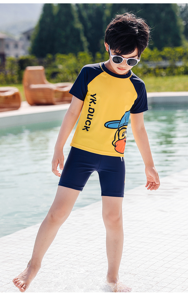 羽克儿童泳衣男童分体小中大童宝宝泳裤套装2022年新款卡通游泳衣