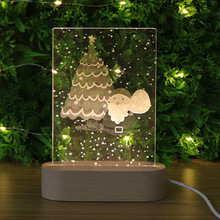 北欧创意圣诞节礼品灯 圣诞树3D小夜灯usb卧室床头灯可