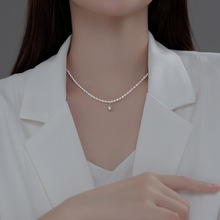 新款天然淡水珍珠项链韩版简约气质锁骨链夏季吊坠珍珠项链颈链女