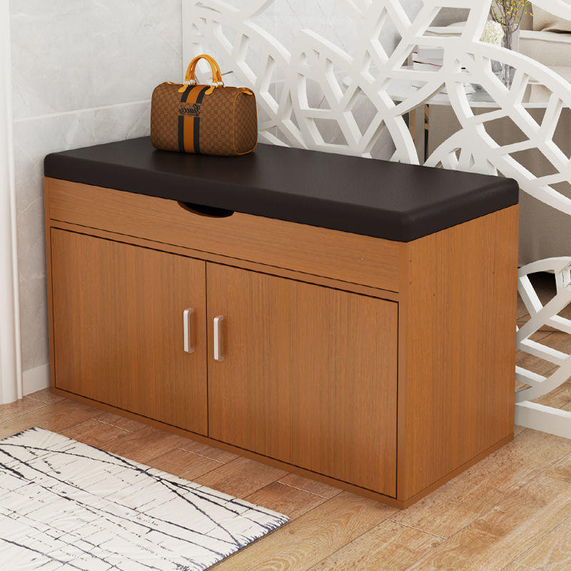 门口鞋柜换鞋凳可坐穿鞋凳防尘仿实木储物柜子家用简易鞋架亚马逊