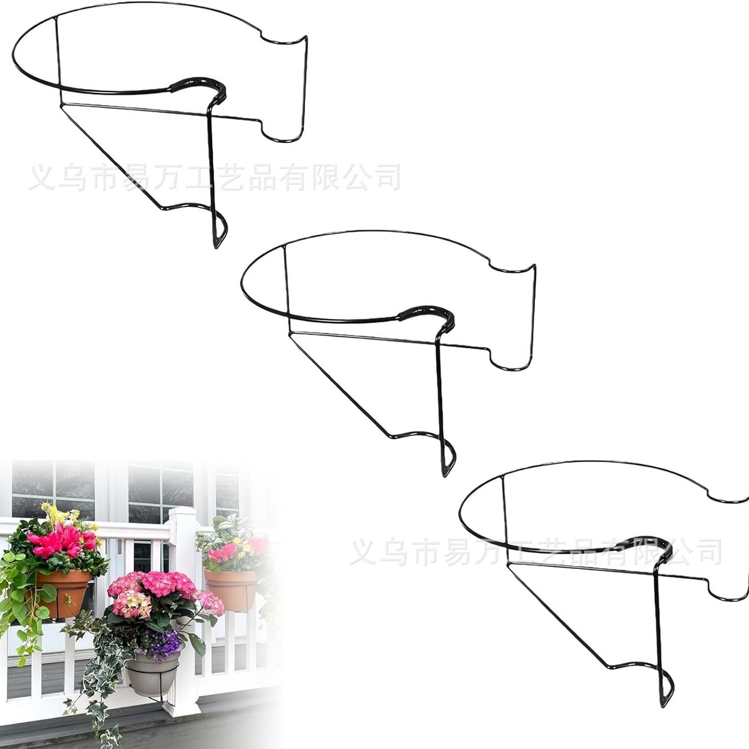railscapes plant clip plant traps铁轨花盆支架植物栏杆支架