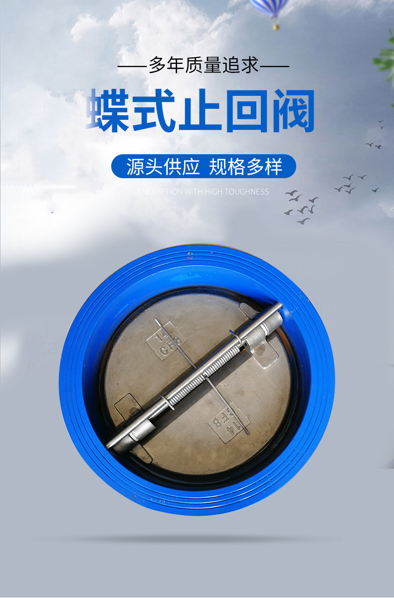 蝶式止回阀对夹蝶式止回阀立式止回阀dh77x-10/16双瓣止回阀球墨