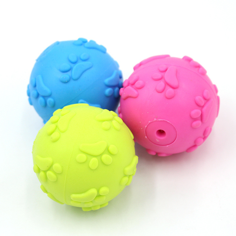 Pet TPR Rubber Pet Toys Footprints Ball Bite-Resistant Puppy Molar Teeth Bite-Resistant Safe and Environmentally Friendly