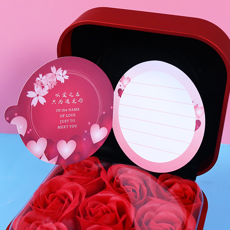 New Rose Gift Box Valentine's Day Jewelry Box Ring Box Lipstick Case Pendant Box Rose Jewelry Box in Stock
