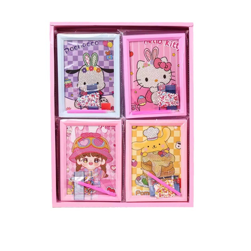 New Children's DIY Diamond Painting Set with Photo Frame Cartoon Clow M Fried Glutinous Rice Cake Stuffed with Bean Paste Puzzle Stick-on Crystals Painting Material Package