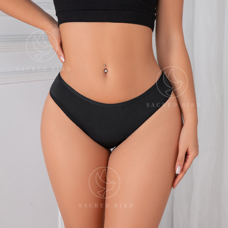Exclusive for Cross-Border Four-Layer Wave Bottom Side Leakage Prevention Menstrual Panties Women's Aunt Special Thin Breathable Low Waist plus Size Underwear