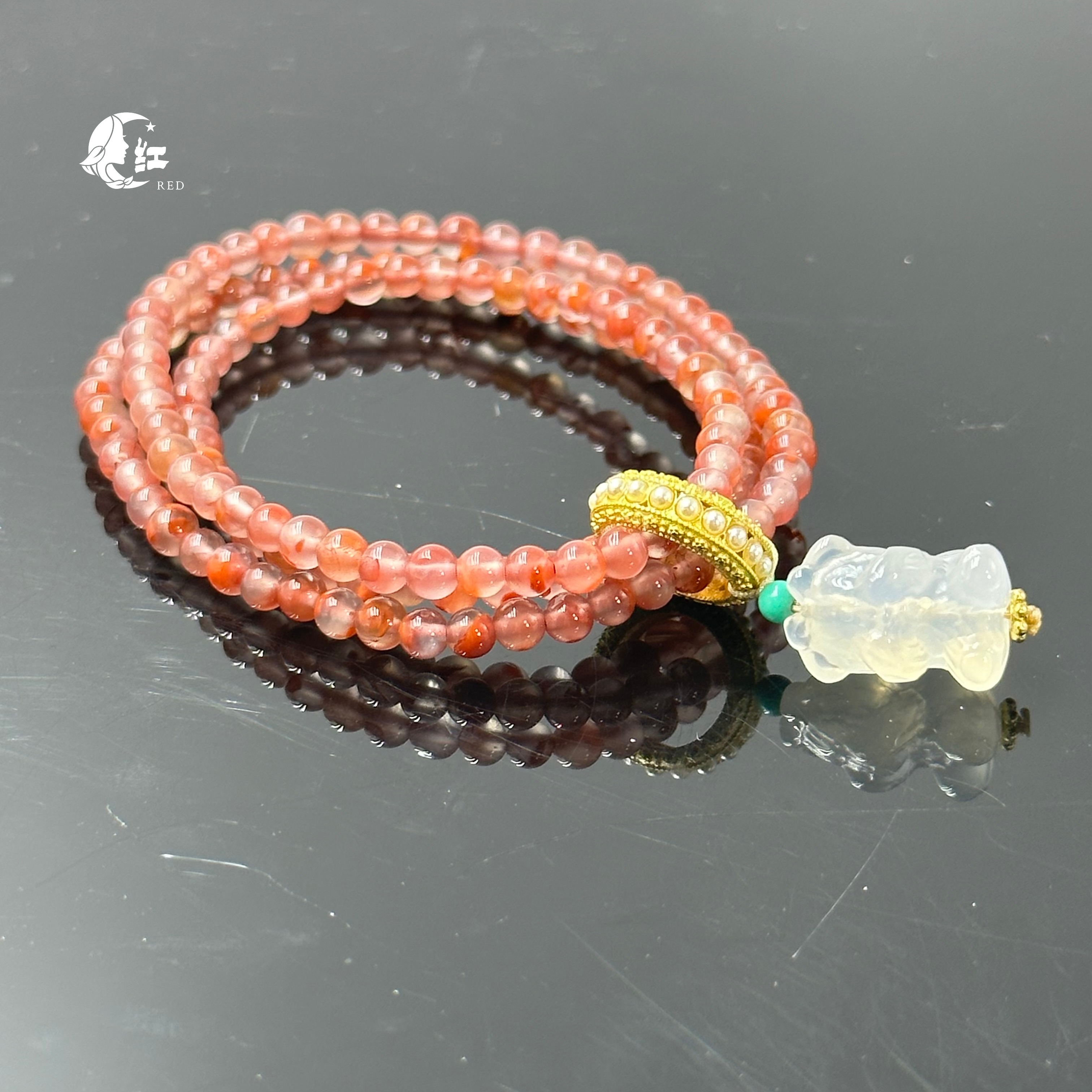 樱桃红南红玛瑙4mm多圈手链条荔枝冻捂眼熊1823-阿里巴巴