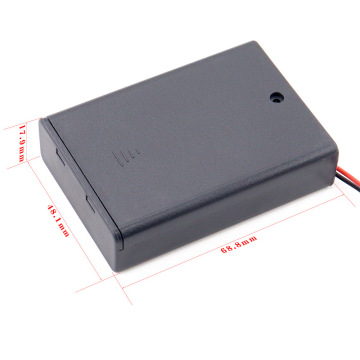 4.5v电池盒3节5号带线带盖带开关2aa电池仓槽4.5伏串联三节五号