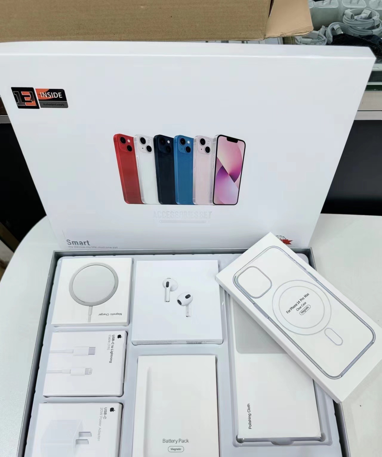 20w 快充华强北六件套适用1314promax苹果五件套配件套装礼盒