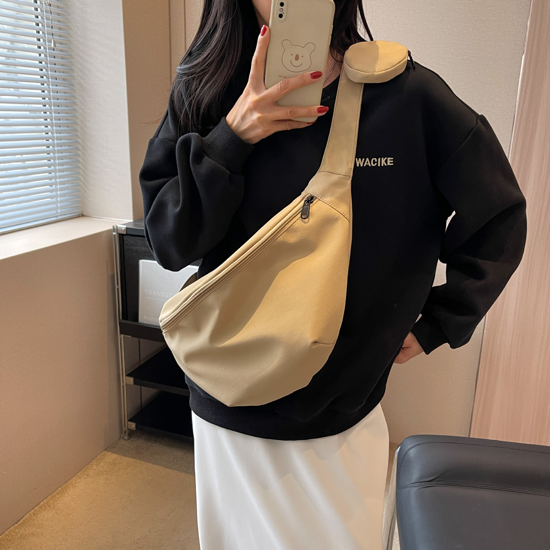 Cross-Border New Arrival Women's 2024 Korean-Style Shoulder Crossbody Bag Waist Bag Nylon Bag Street Fashion Vintage Bag Dumpling Bag women bag