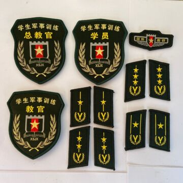 学生团体军训教官臂章 户外学校胸章领章臂章 魔术贴织唛臂章