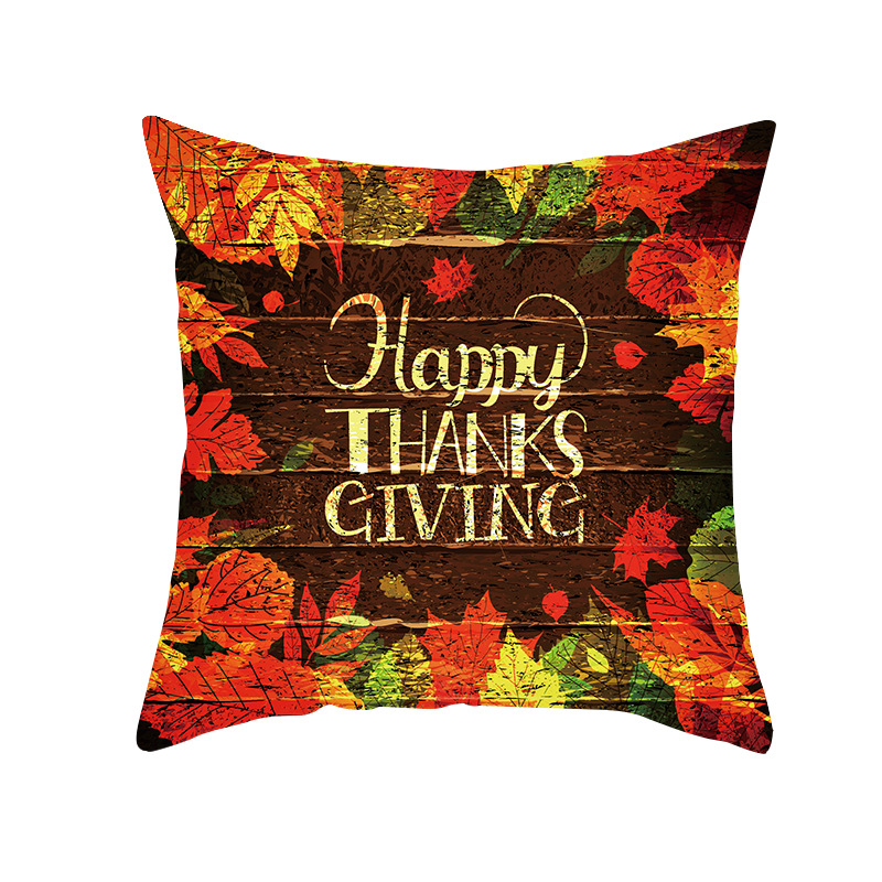 Thanksgiving Pillow Cover Amazon New Cartoon Pumpkin Peach Skin Fabric Sofa Home Office Ornament Pillow