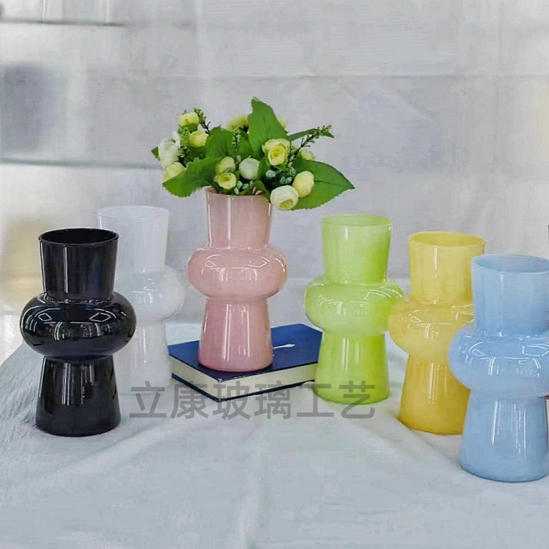 New Nordic Style Glass Vase Simple Hydroponic Flowers Flower Container Living Room Decoration Vintage Vase Wholesale