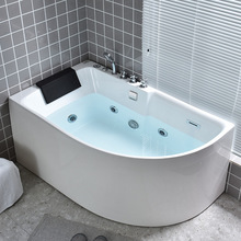 亚克力家用小户型恒温冲浪按摩扇形浴缸独立式一体无缝成人浴缸