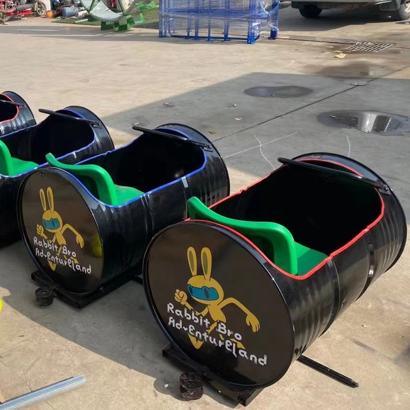 网红商场油桶小火车 公园户外儿童电动无轨油桶火车 代步游乐设备