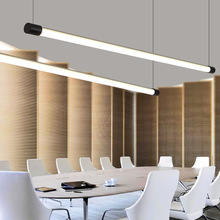 设计师工作室led长条灯极简一字餐厅吧台吊灯工程创意线条灯商用
