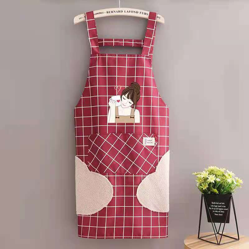 Wholesale Mesh Apron Waterproof Household Kitchen Coffee Shop Apron Work Erasable Hand H-Shaped Strap Apron in Stock