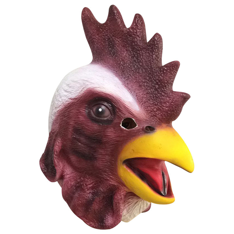 鸡头面具十二生肖之公鸡面具乳胶万圣节cosplay动物头装扮道具