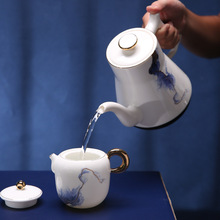 陶瓷烧水壶套装家用自动上水断电壶流金岁月羊脂玉电热水壶电茶壶