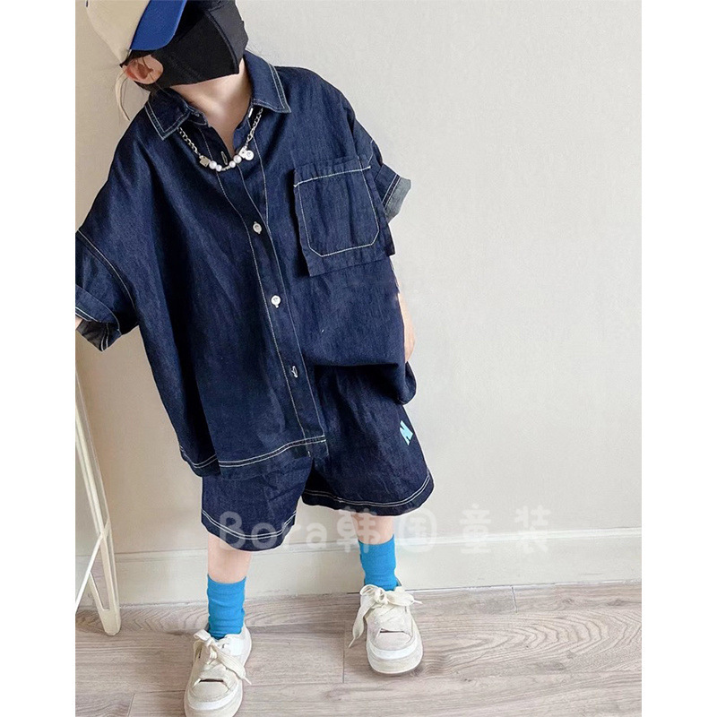 波拉bora韩国童装男女童套装2024新款夏装儿童网红洋气牛仔外套潮