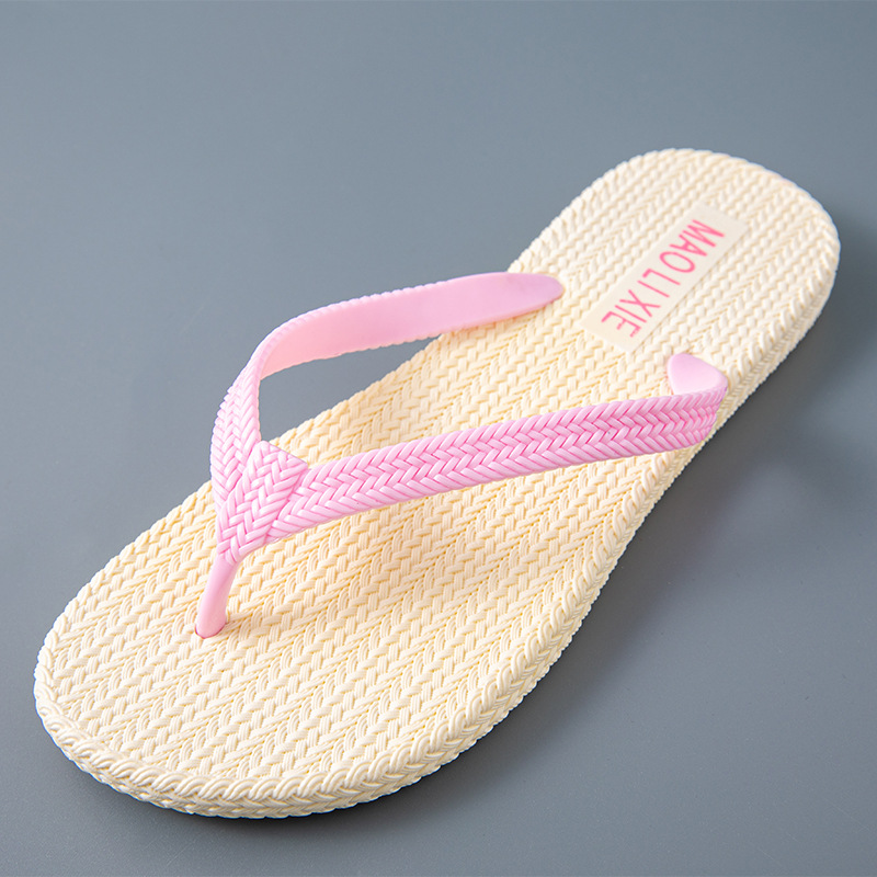 Women's Solid Color Non-Slip Flip-Flops Factory Supply Beach Flat Flip-Flops Home Outdoor Dual Purpose Sandals