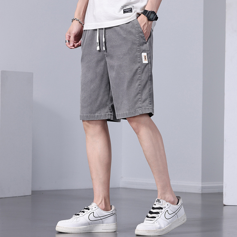 同款2024春夏新图男士休闲短裤夏季潮牌宽松直筒莱赛尔裤子男