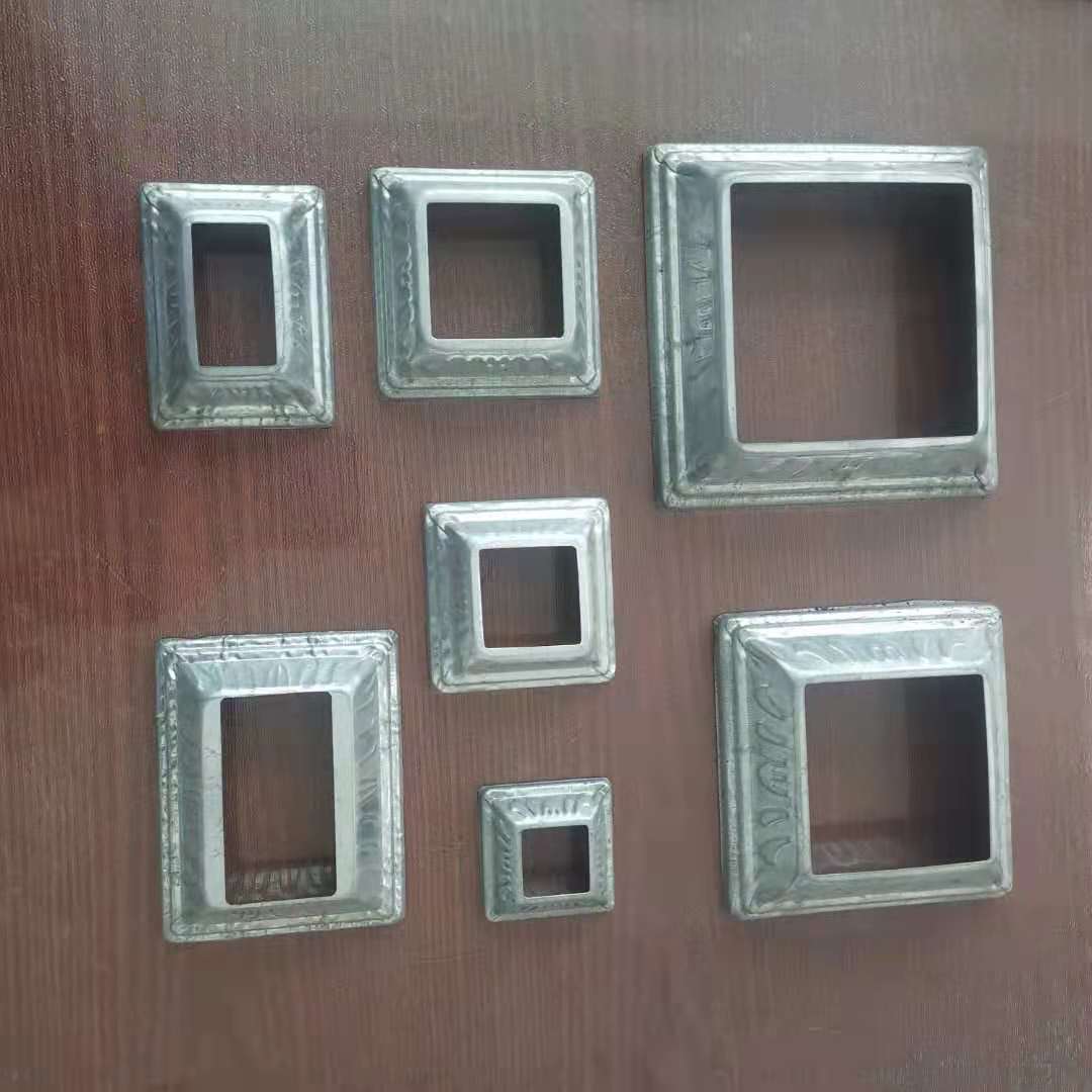 销售加工40花盖锌钢护栏配件冲压脚盖一体盖遮丑盖各种型号花盖