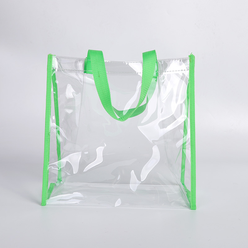 PVC Handbag Transparent Plastic Handbag Sewing PVC Bag Clothing Shopping Bag PVC Cosmetic Bag Wholesale Spot