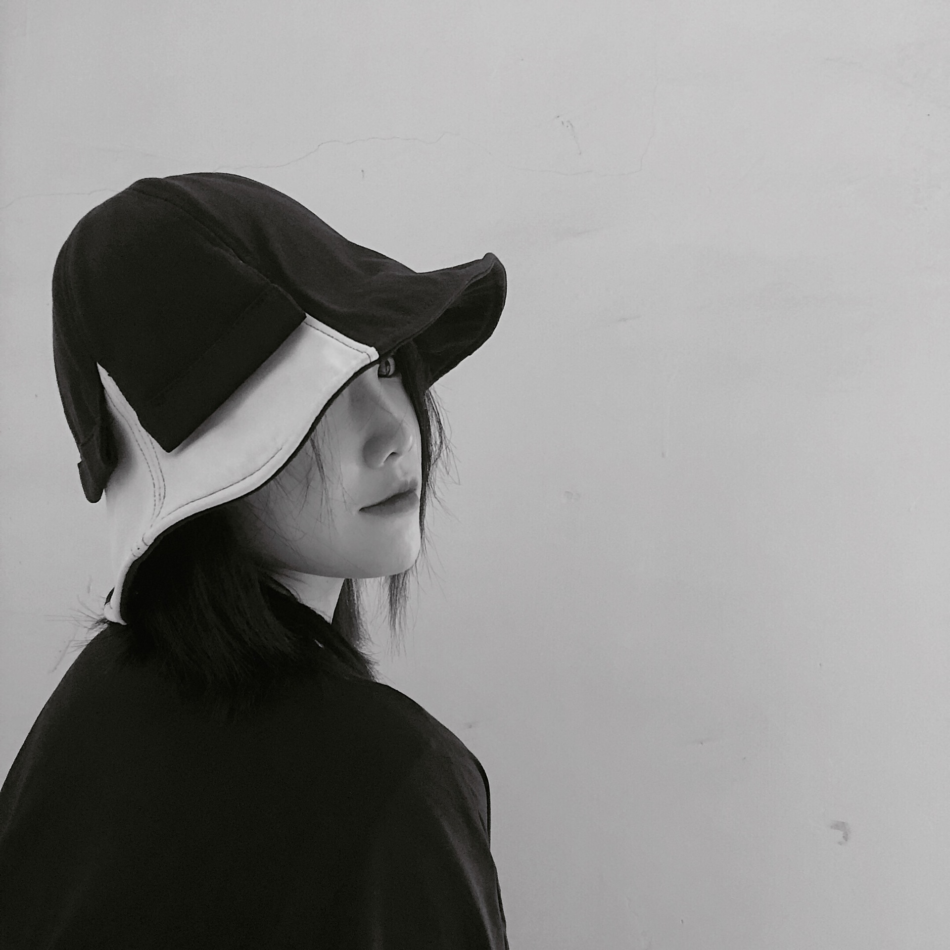 浮木兮/山本风小众双拼设计感渔夫帽遮脸帽春秋