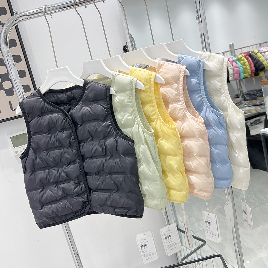 Children's down jacket liner autumn and winter school uniform artifact baby lightweight down jacket jacket bottoming vest factory direct sales image
