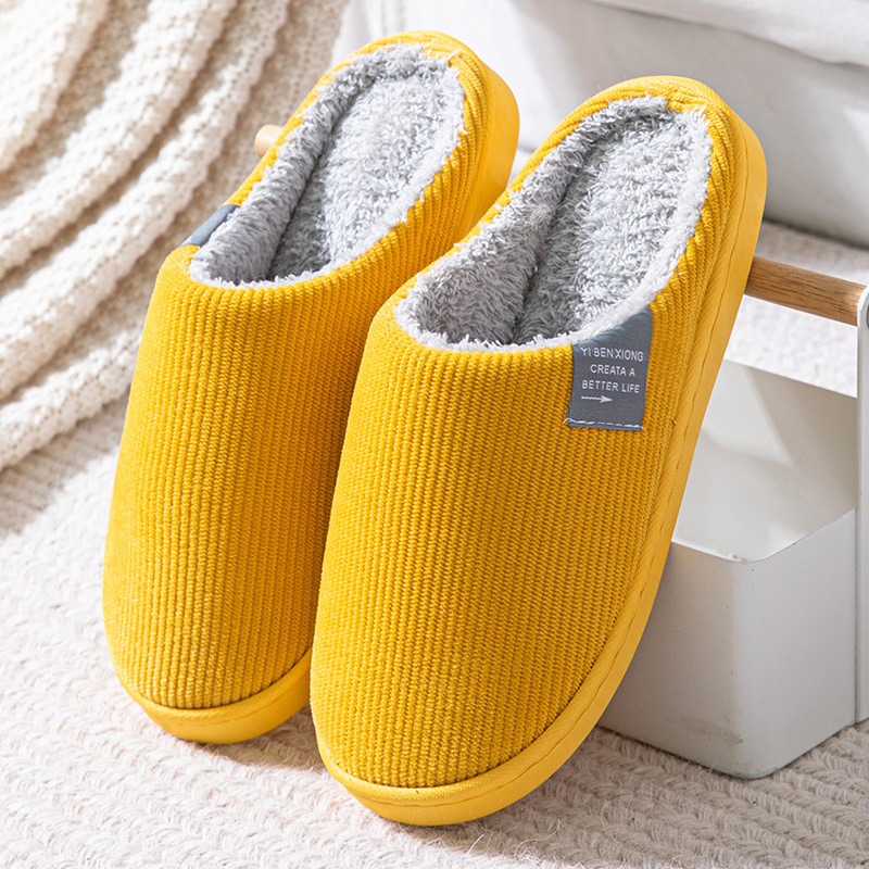 Cotton Slippers Women's Winter Antislip Fleece-Lined Warm Confinement Slippers Indoor Home Men's Cute Plush Cotton Slippers Winter