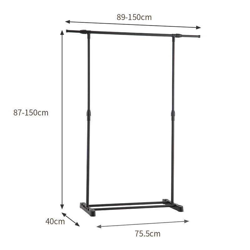 90s1晾衣架落地挂衣架室内室外阳台晒衣架黑色单杆伸缩晾-阿里巴巴