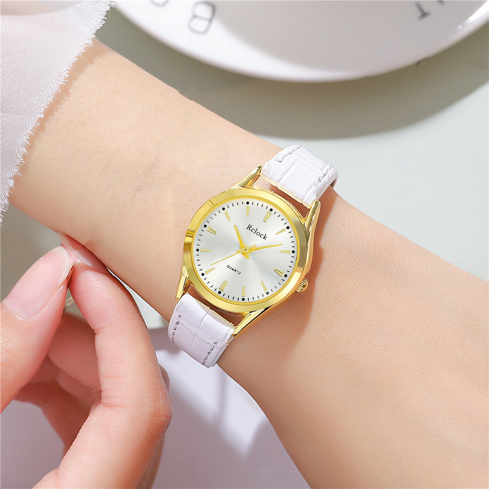 时尚简约女士皮带表 小巧金壳细皮带女士手腕表 潮流女学生手表
