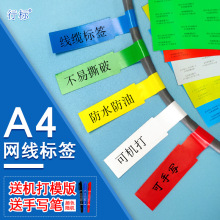 a4线缆标签贴纸网络通信机房光纤尾纤刀型P型不干胶分类彩色标签