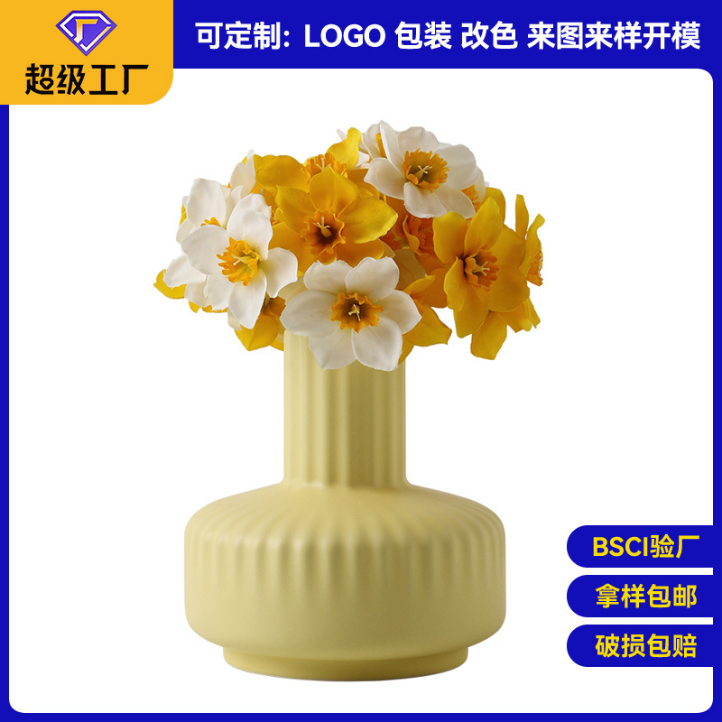 Cross-Border Ceramic Vase Wholesale Simple Hydroponic Flower Pot Home Hotel Decoration Decoration Crafts Customized Processing