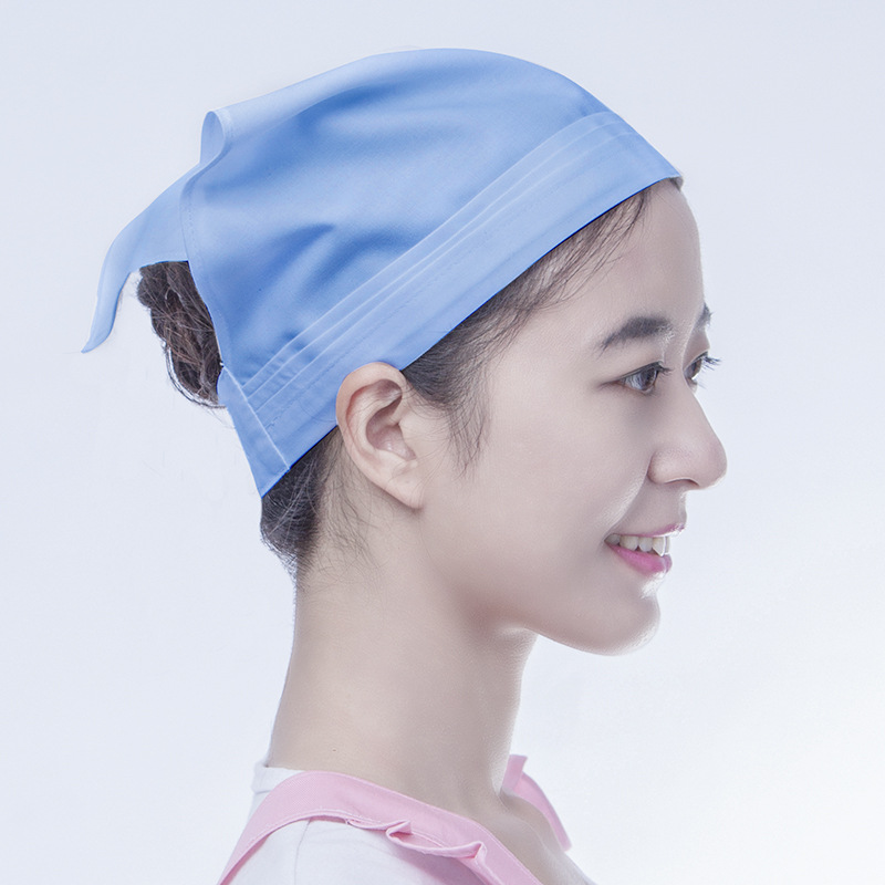 韩式厨房防油烟帽子包头巾厨师帽餐厅卫生帽服务员家用工作三角巾