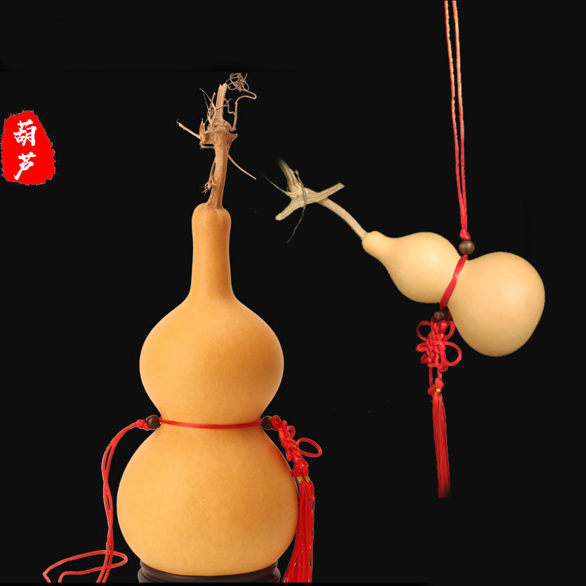 葫芦红绳挂件天然摆件镇压化解家居风水门对门招财文玩手捻有龙头