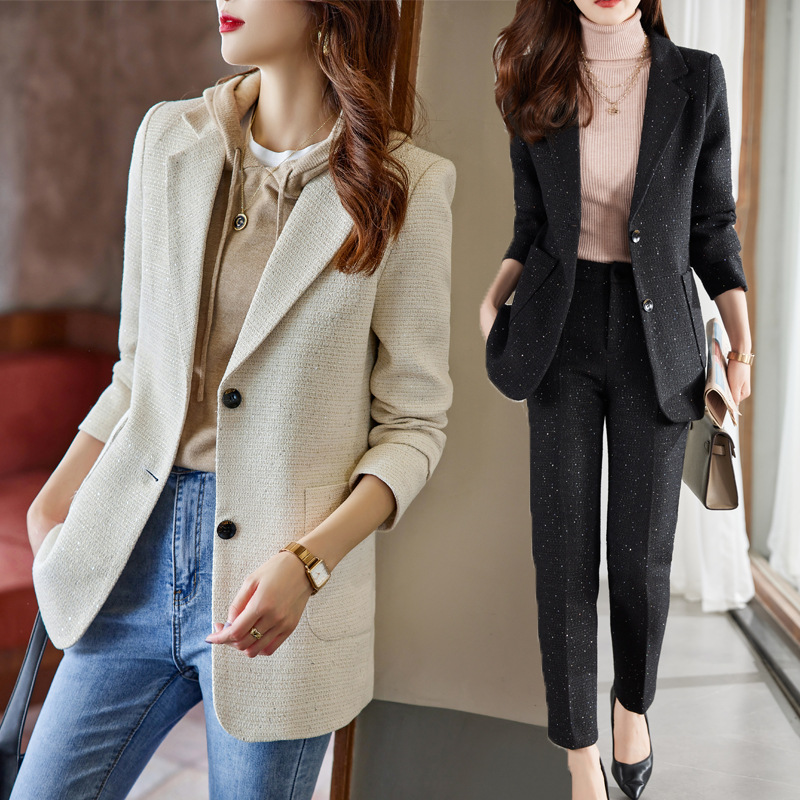 小香风外套女秋款长袖气质休闲百搭今年流行小西装套装女上衣秋冬