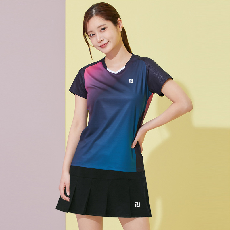 Spring and Summer New Badminton Clothing Men's and Women's Suits Short Sleeves and Skirt Quick Drying Clothes Balloon Volleyball Tennis Suit Table Tennis Uniform